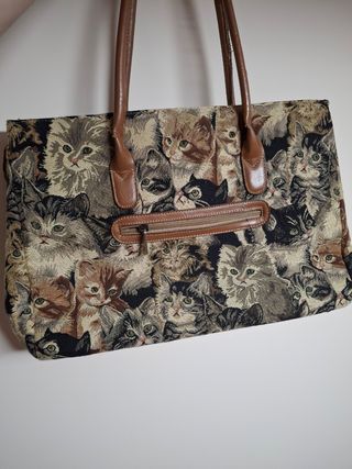 Bolso grande estampado de gatitos