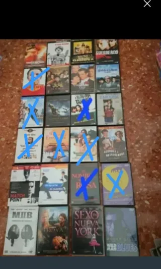 Películas a 2 euros cada una.