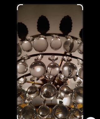 Lampara grande cristales redondos