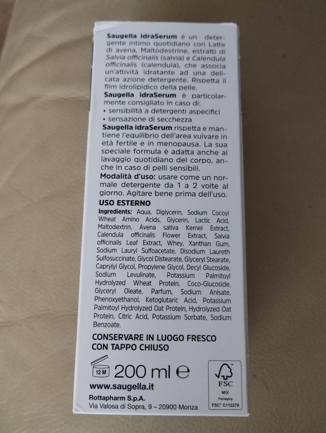 Saugella idraserum detergente intimo