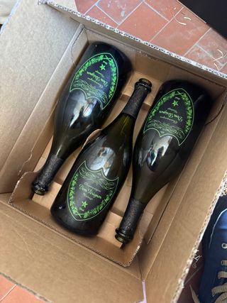 3 bottiglie vuote dom luminous led green