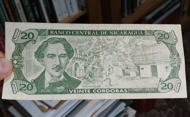 Billete Nicaragua 20 Cordobas 1990 Sandino Raro!!
