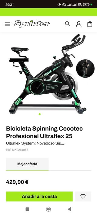Bicicleta Spinning Cecotec Ultraflex 25