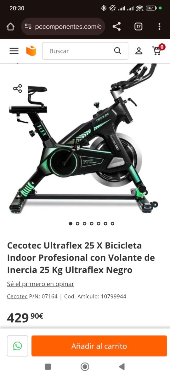 Bicicleta Spinning Cecotec Ultraflex 25