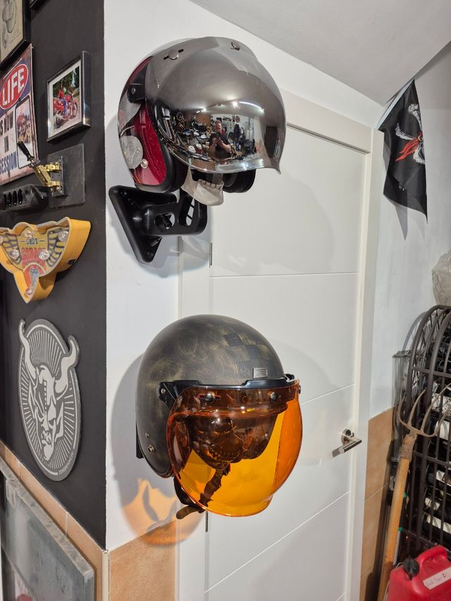 Soporte casco moto perchero 