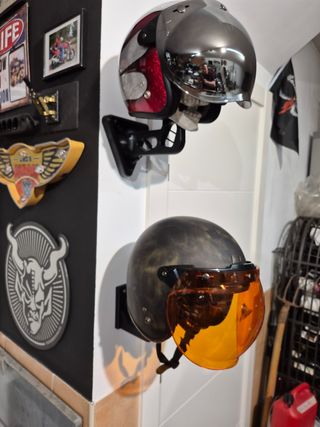 Soporte casco moto perchero 