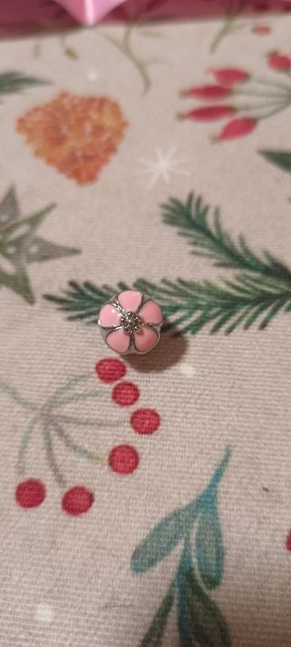 Charm cierre flor rosa para Pandora