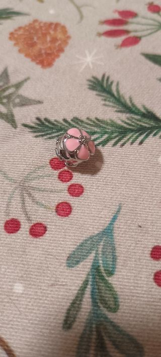 Charm cierre flor rosa para Pandora