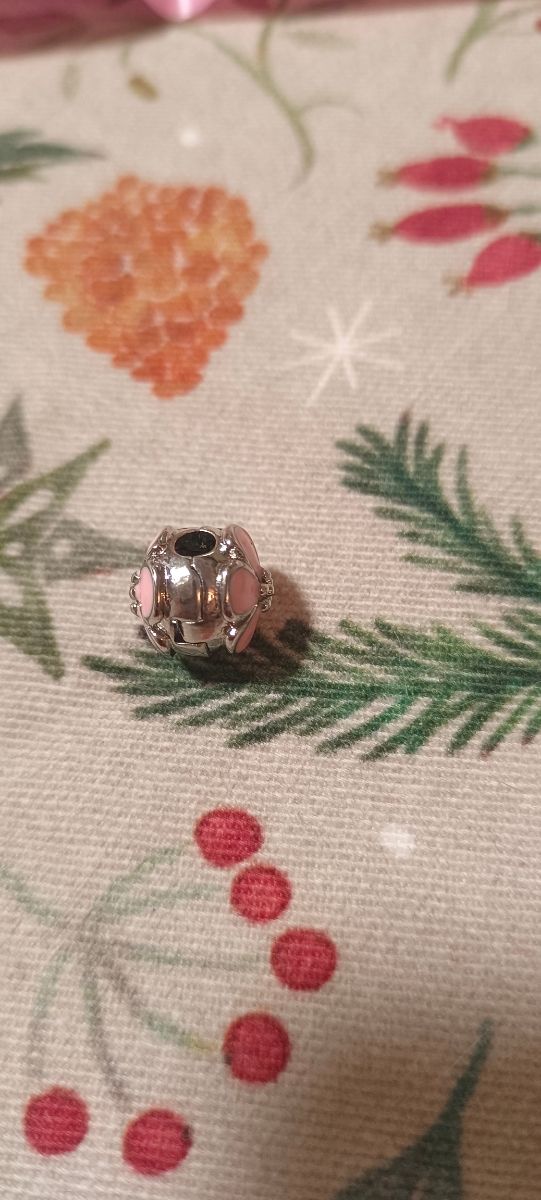 Charm cierre flor rosa compatible con Pandora