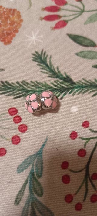 Charm cierre flor rosa para Pandora