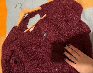 Jersey brillante burdeos