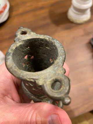 Antiguo Estuche indio para transportar manuscritos