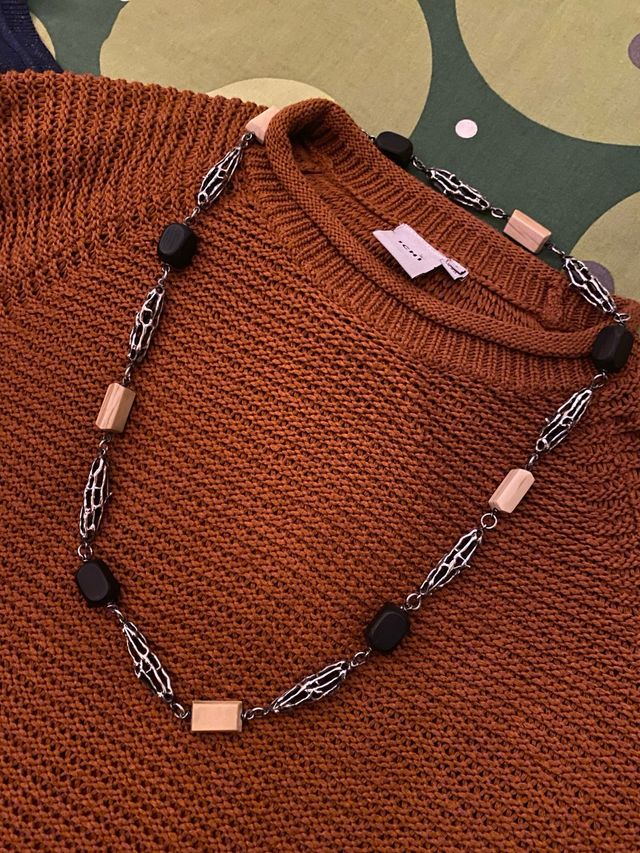 Collar Presmanes Joyeros plata marfil y ebano.