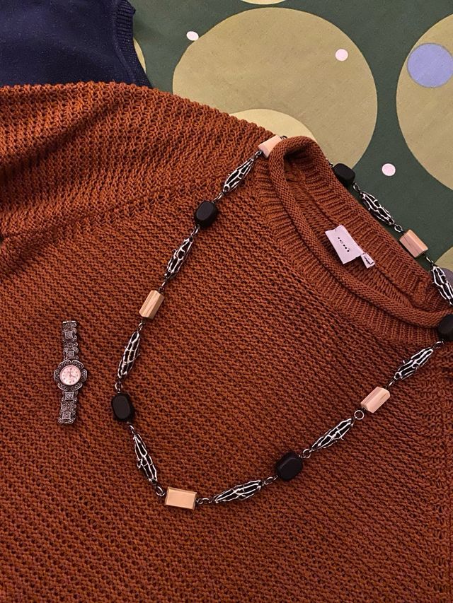 Collar Presmanes Joyeros plata marfil y ebano.