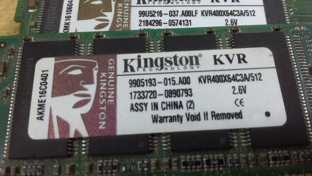 RAM DDR KINGSTON KVR400X64C3A/512 (4 MOD de 512MG)