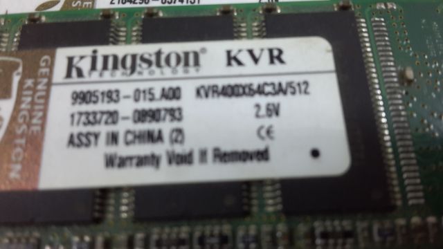 RAM DDR KINGSTON KVR400X64C3A/512 (4 MOD de 512MG)