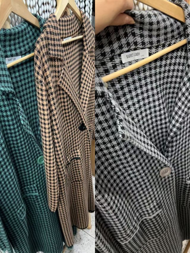 Gabardina de cuadros caliente mujer