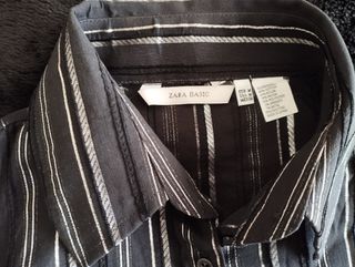 Camisa negra rayas, M