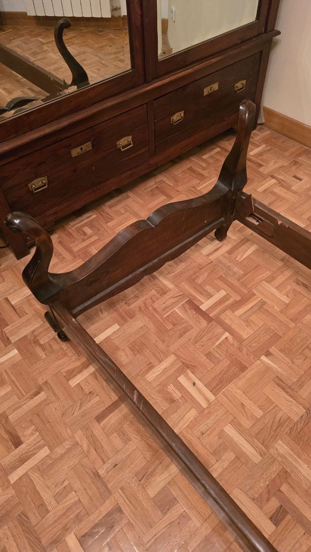 Cama madera 180 x 80 cabeceros y montantes