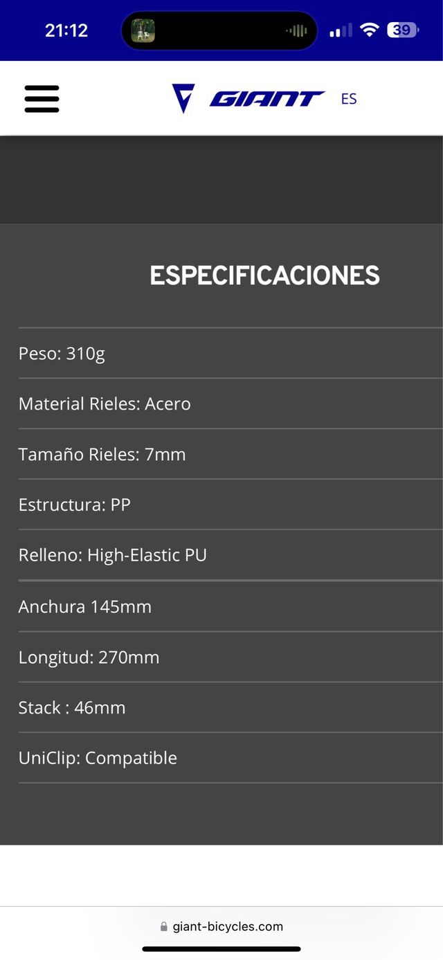 Sillín Approach Giant