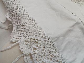 Sabana y almohada antiguas algodon