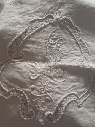 Sabana y almohada antiguas algodon