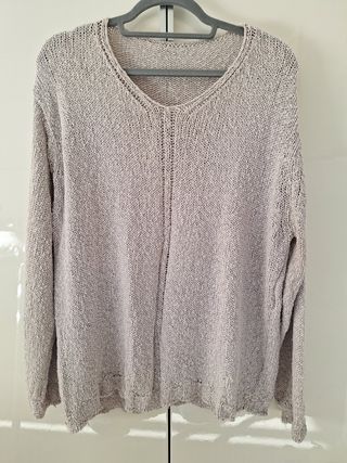 Jersey beig hilo algodón 