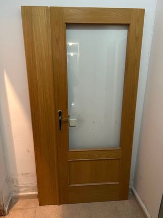 Puerta doble de salón acristalada