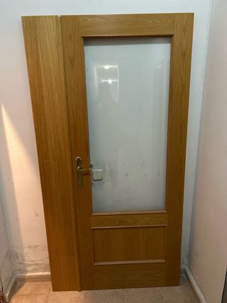 Puerta doble de salón acristalada
