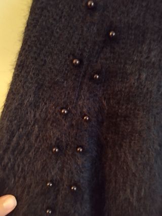 Poncho nero con perline