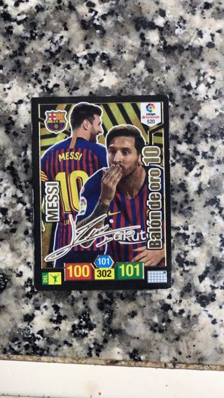 Cromo de Messi firmado 18/19
