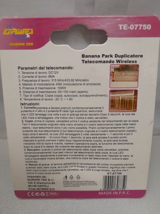 Telecomando duplicatore wireless
