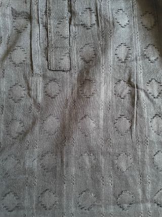 Camisa canesú tela círculos antracita S