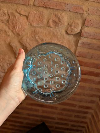 Cenicero azul de Murano. Venecia. Nuevo.