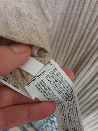 Falda punto fino mujer beige Violeta Mango M