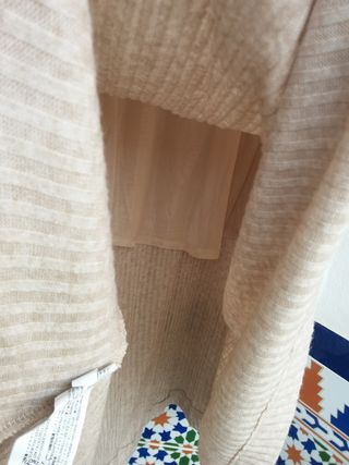 Falda punto fino mujer beige Violeta Mango M