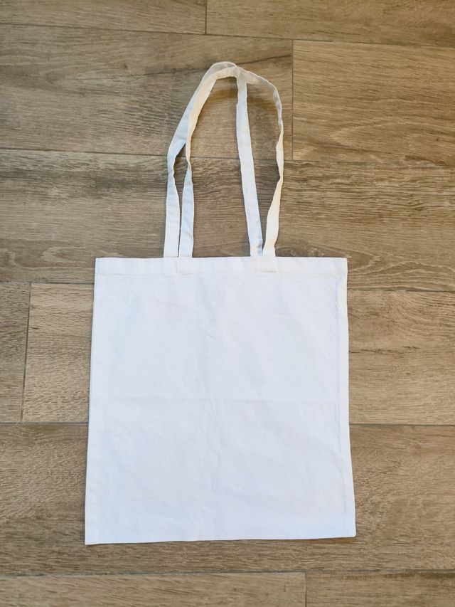 Tote Bag bianca gatto con dito medio