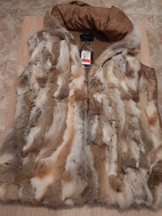 Chaleco Cortefiel Piel Conejo y punto Nuevo - 40 €