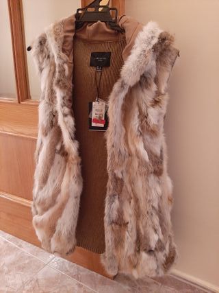 Chaleco Cortefiel Piel Conejo y punto Nuevo - 40 €