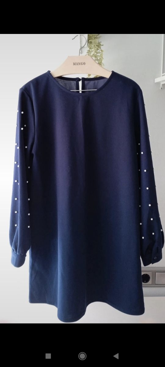 Vestido camisero perlas L