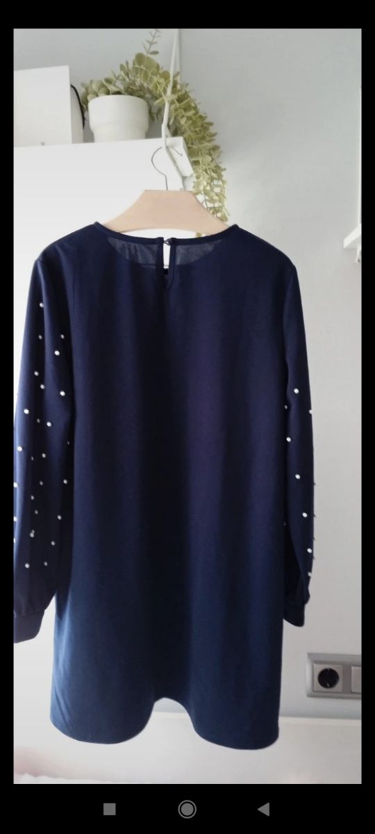 Vestido camisero perlas L