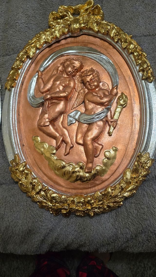 2 Bonitos cuadros en relieve pan de oro