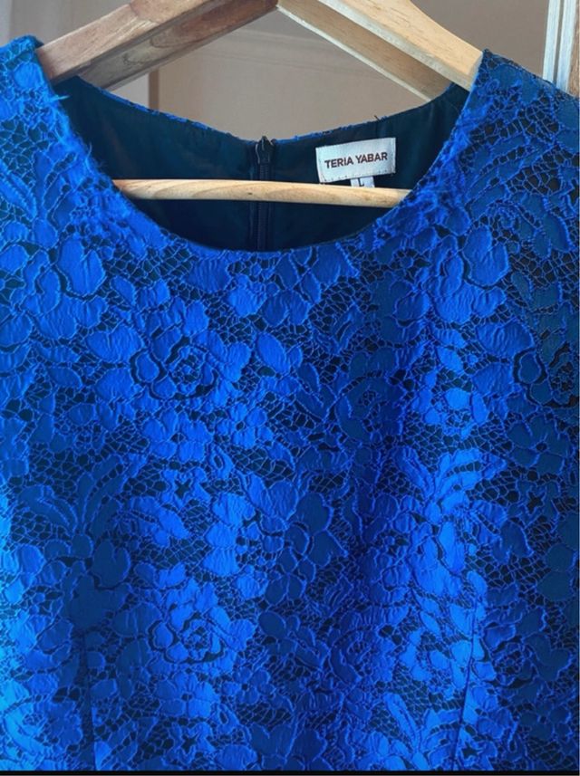 Vestido cwremonia mujer azul