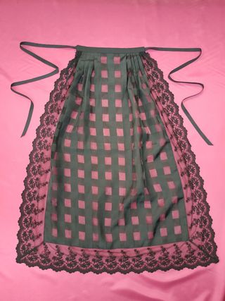 DELANTAL NUEVO negro con transparencia y puntilla