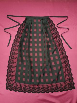 DELANTAL NUEVO negro con transparencia y puntilla