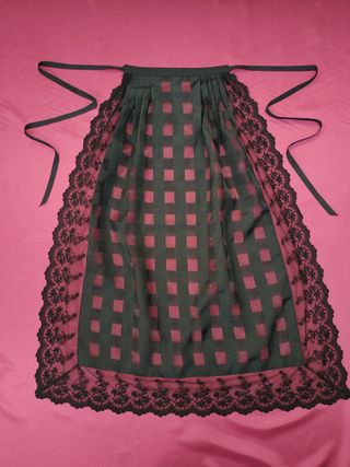 DELANTAL NUEVO negro con transparencia y puntilla