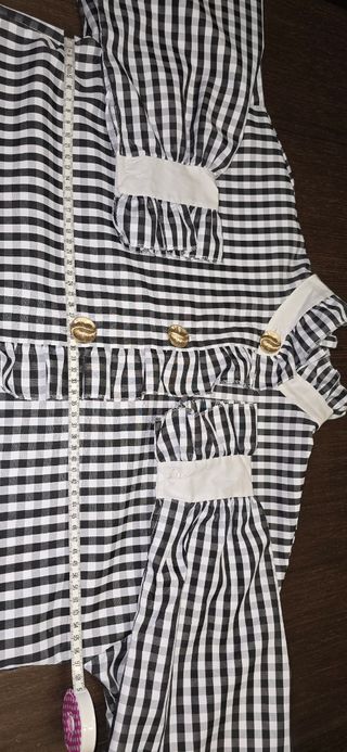 Camisa cuadro vichy negro con elastano 