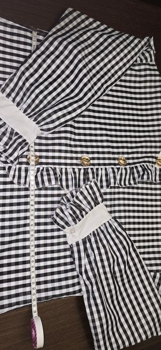 Camisa cuadro vichy negro con elastano 