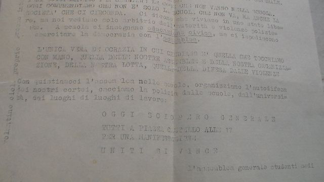 Volantini lotte studentesche '68 (prezzo unit.)