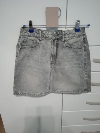 Minifalda vaquera gris